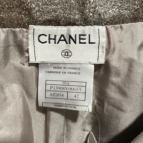 Vintage Chanel 1999 Fall Runway Suede Metallic Sparkle Wide Leg Pants with Tag - Picture 8 of 13
